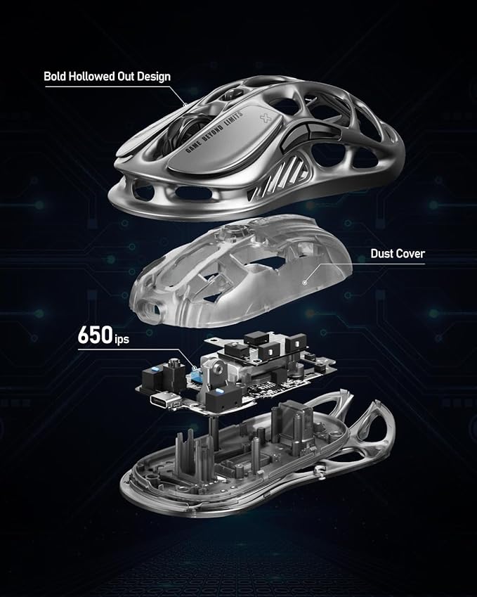 GravaStar Wireless Gaming Mice Mercury M1 Pro, Lightweight Magnesium Alloy - Image 7