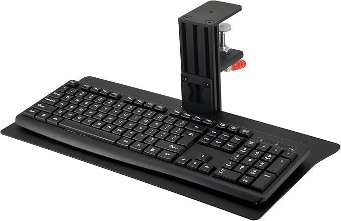 Quick Release Keyboard Desk Mount, Clamp-on Adjustable Tray, 18.5x8.7 Inch by VTUIFBT