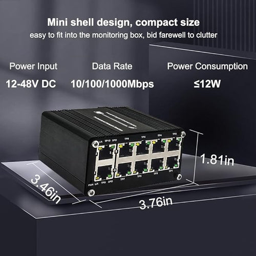 10-Port Gigabit Ethernet Switch, Industrial Design - Image 2