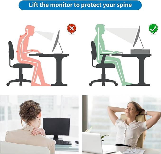 gianotter Desk Organizers and Accessories, 2-Tier Metal Monitor Stand Riser - Image 8