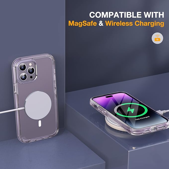 Miracase Magnetic for iPhone 14 Pro Case 6.1 inch, Upgrade Full-Body Clear - Image 5