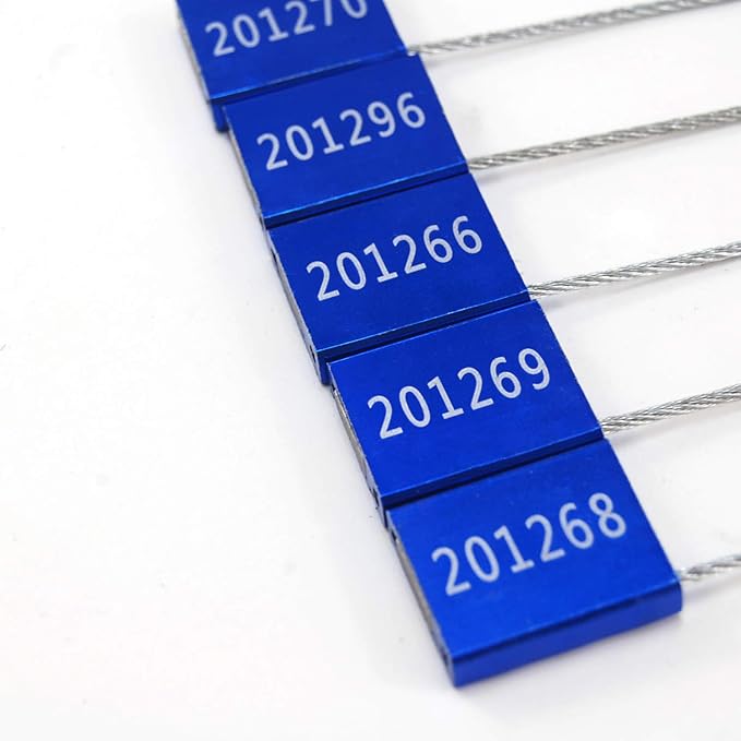 Leadseals 200 Blue Steel Cable Seals Metal Security Tag Numbered Truck Trailer - Image 3
