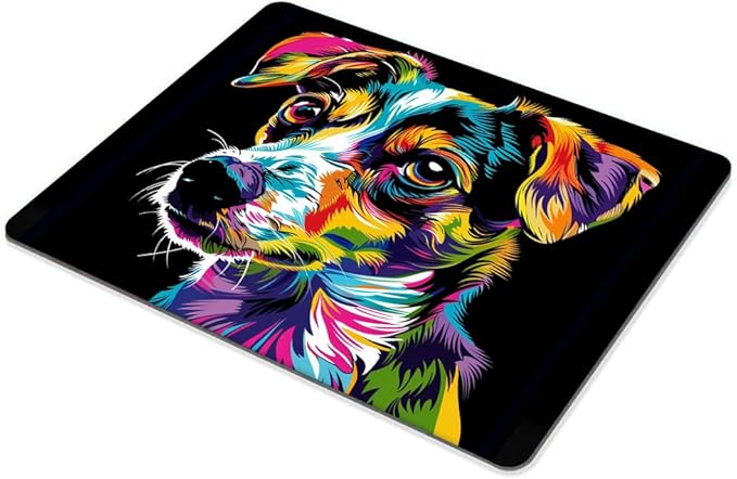 Square Mouse Pad Colorful Dog Portrait-5, Gaming Mouse Pads - Image 6