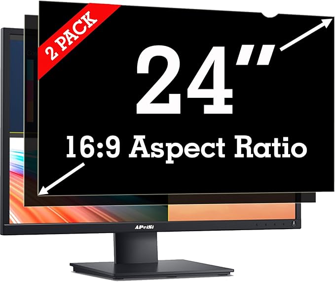 24 Inch Privacy Screen Filter for Widescreen 16:9 Monitor | Privacy Shield | by APeiSi