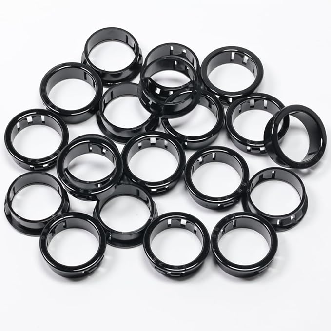 1-1/8" Black Snap-in Knockout Insulating Bushing Grommets, Plastic Cable Hole by EASYEAH