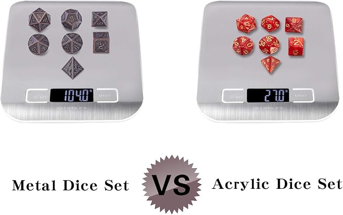 D&D Metal Dice Set, DNDND 7PCS Metallic Ancient Copper Dice - Image 7