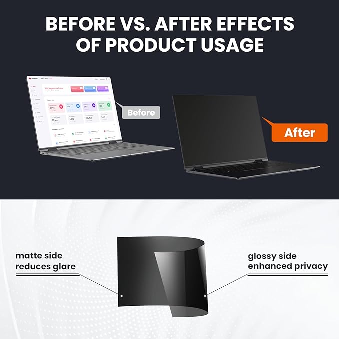 HD Laptop Privacy Screen 15.6 inch, Upgraded Laptop Privacy Screen - Image 6