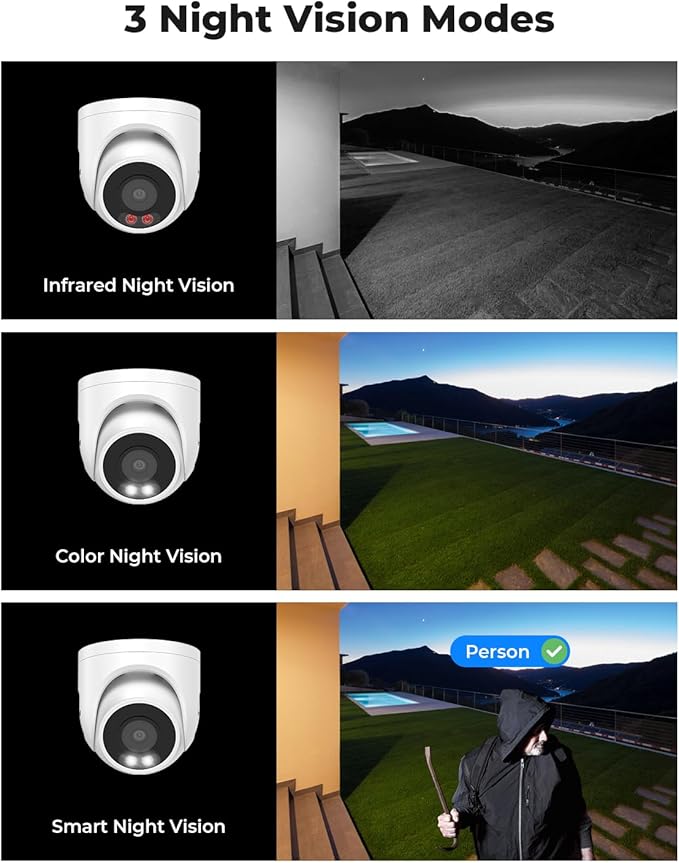 H.VIEW 4K/8.0 Megapixel PoE Outdoor Home Security Camera System Wired Outdoor - Image 3