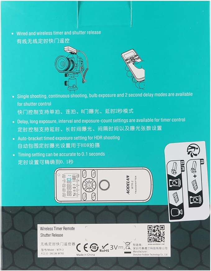 AODELAN Camera Intervalometer Wireless Shutter Release Timer Remote Control - Image 9