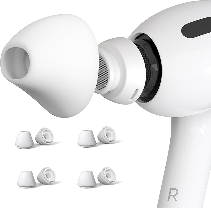 4 Pairs Ear Tips for AirPods Pro 1 & 2 Noise Cancellation Add Grip Sport by DamonLight