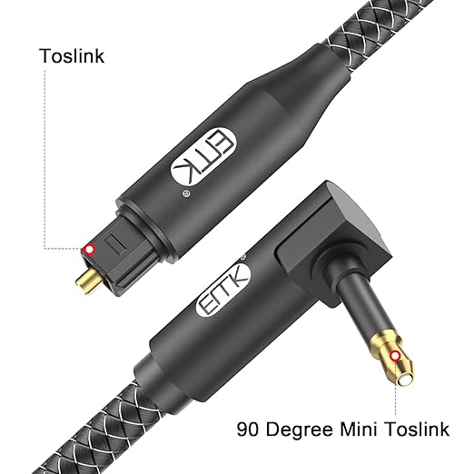 EMK Premium 90° Right-Angle Mini Toslink Cable - Image 2