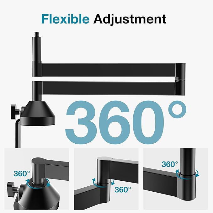 InnoGear Low Profile Mic Arm, 360° Rotatable Microphone Arm Stand Foldable Desk - Image 4