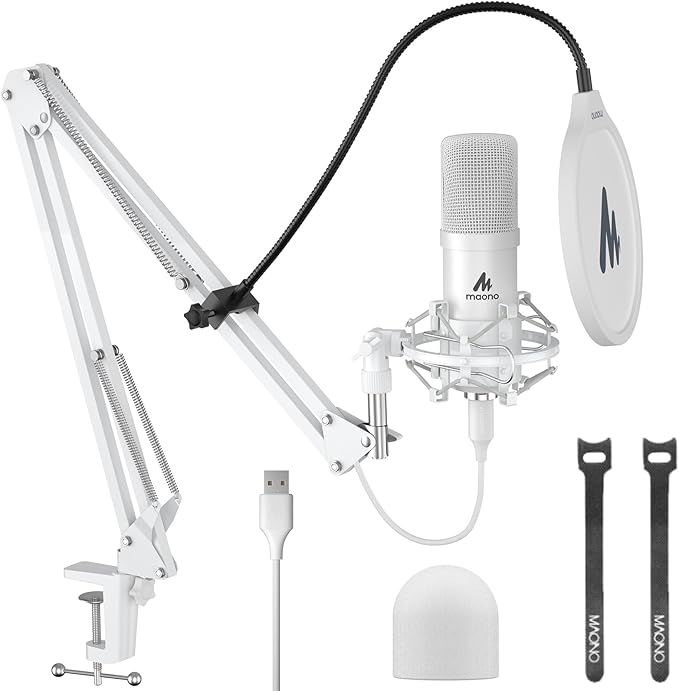 MAONO USB Microphone, 192kHz/24bit Plug & Play PC Computer Podcast Condenser by MAONO