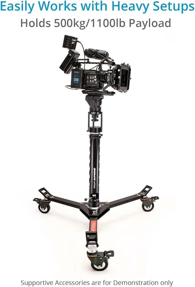 PROAIM Lineo Portable Video Camera Floor Dolly. Heavy-Duty Professional Studio - Image 6