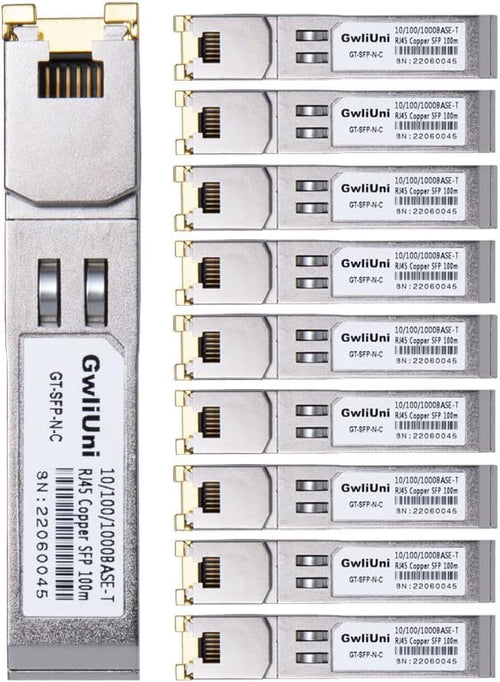 10Pcs 1.25Gbps RJ45 Copper SFP, 10/100/1000Base-T transceiver Module 100m by GwliUni