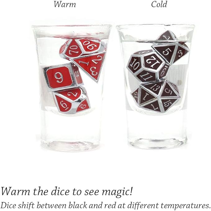 Haxtec Temperature Metal DND Dice Set Color Changing Polyhedral D&D Dice Set - Image 5