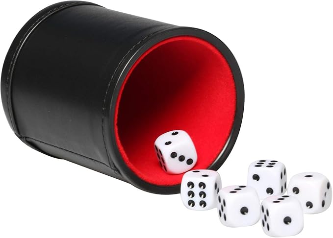 PU Leather Dice Cup Set, Felt Linning Dice Shaker - Image 4
