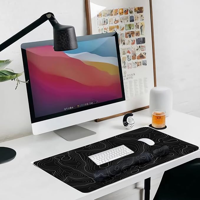 Topographic Large Mouse Pad and Keyboard Wrist Rest, Desk Pad - Image 7