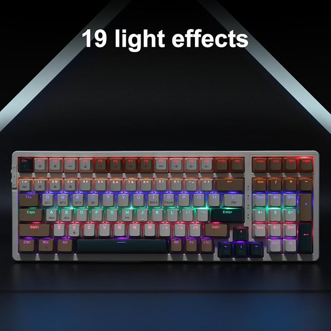 Wireless Mechanical Keyboard, Triple Mode 2.4G/USB-C/BT Gaming Keyboards 100 - Image 4