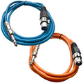 Seismic Audio - SATRXL-F6-2 Pack of 6 Foot 1/4 Inch TRS to XLR Female Patch by SeismicAudio
