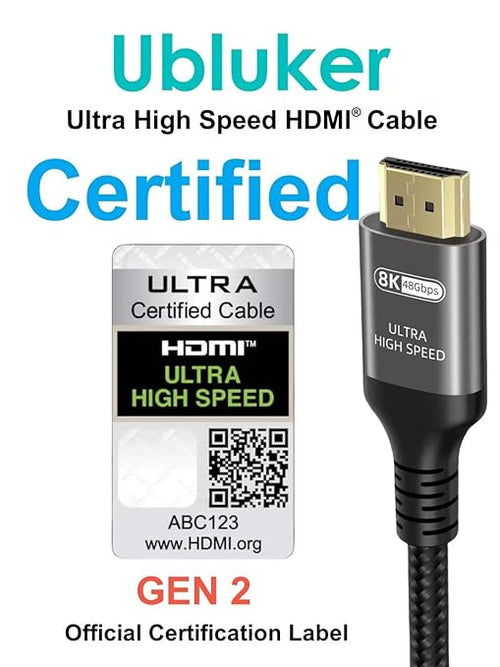 10K 8K 4K HDMI Cable 48Gbps 13 FT, Certified Ultra High Speed HDMI® Cable 4K - Image 2