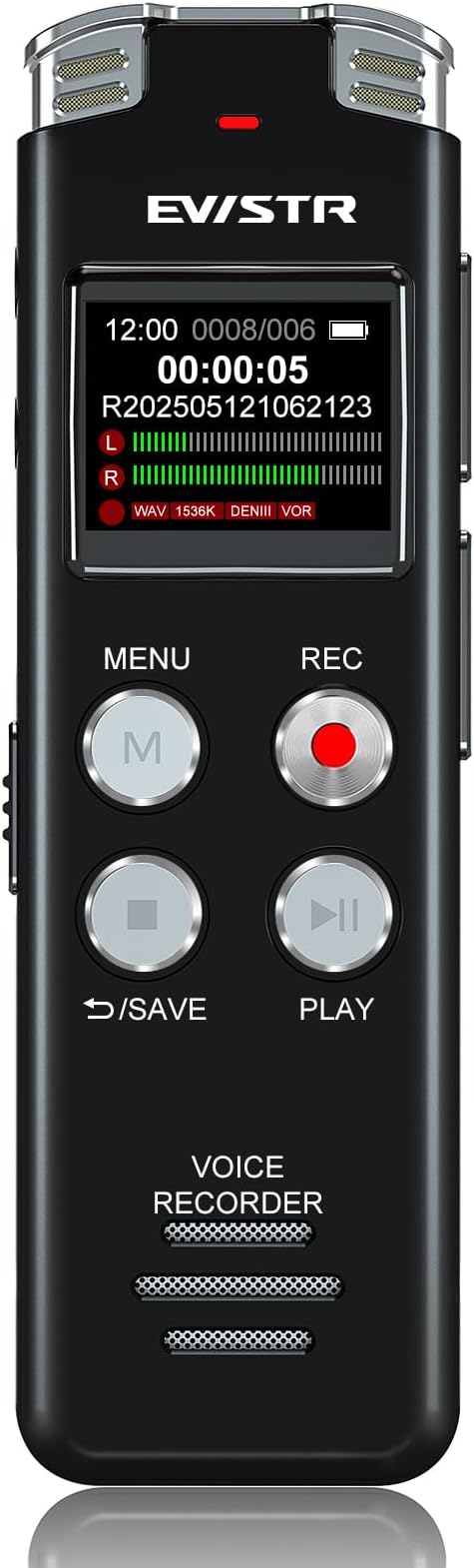 128GB Digital Voice Recorder Voice Activated Recorder by EVISTR
