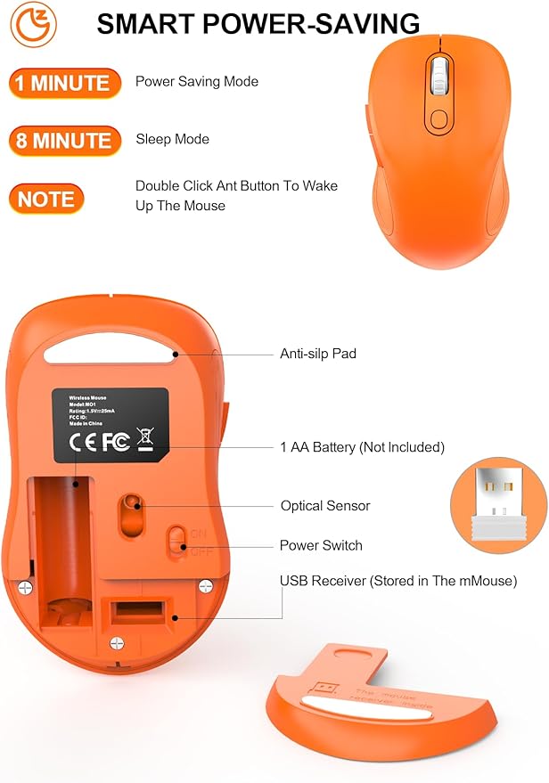 Trueque Wireless Mouse for Laptop, 2.4GHz Ergonomic Computer Mouse - Image 9