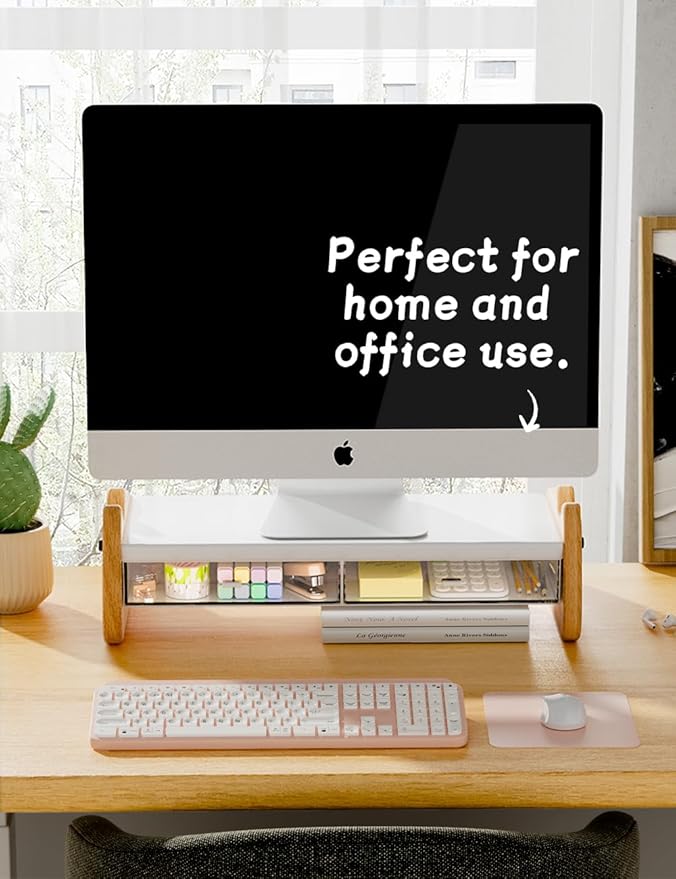 Monitor Stand Riser, Wooden & MDF Computer Desktop Stand - Image 5