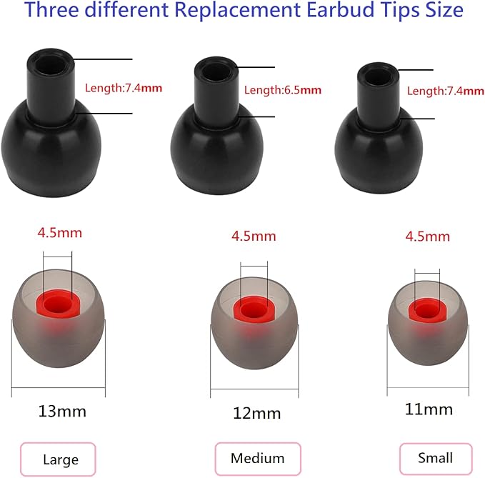36 Pieces Large Earbud Tips Soft and Comfortable Ear Bud Replacement Pieces - Image 2
