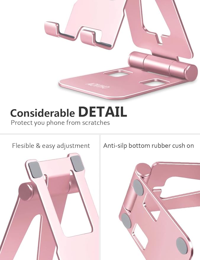 Cell Phone Stand for Desk, Adjustable Desktop Phone Holder Stand, Foldable - Image 4