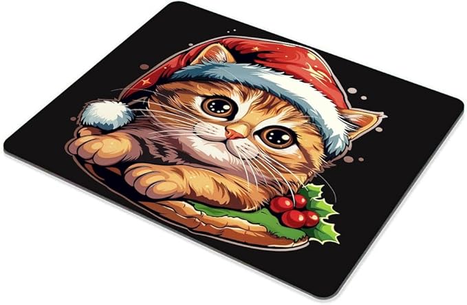 Square Mouse Pad Cute Cat with Burger-1, Gaming Mouse Pads - Image 5