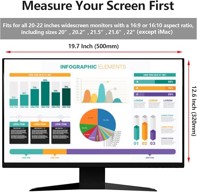 【2 Pack】 22 Inch Privacy Screen Protector - Image 2