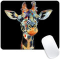 Square Mouse Pad Colorful Artistic Giraffe-1, Gaming Mouse Pads by Goodsprout