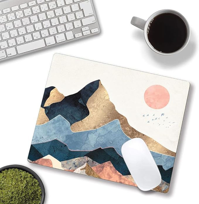 Mouse Pad, Cute Mountain Sunrise Mouse Pads, Square Washable Cloth Personalized - Image 4