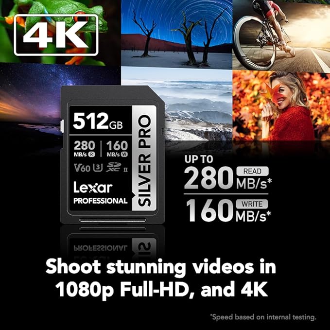 Lexar 512GB Professional SILVER PRO SD Card, Full HD, - Image 2