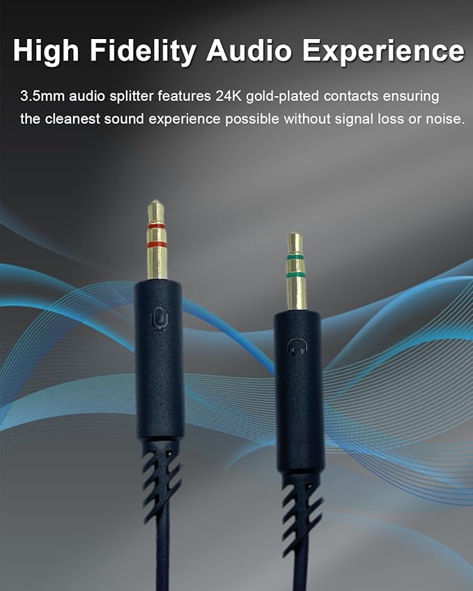 Headphone Splitter 3.5mm Female to 2 Dual 3.5mm Male Headphone Mic Audio Y - Image 5