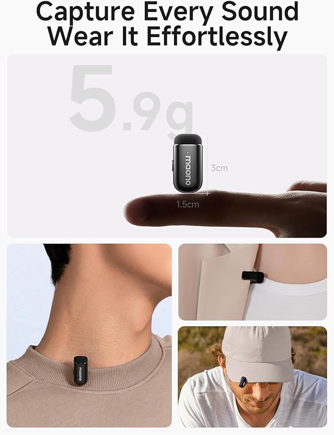 MAONO Wave T1 Mini Wireless Lavalier Microphone - Image 7