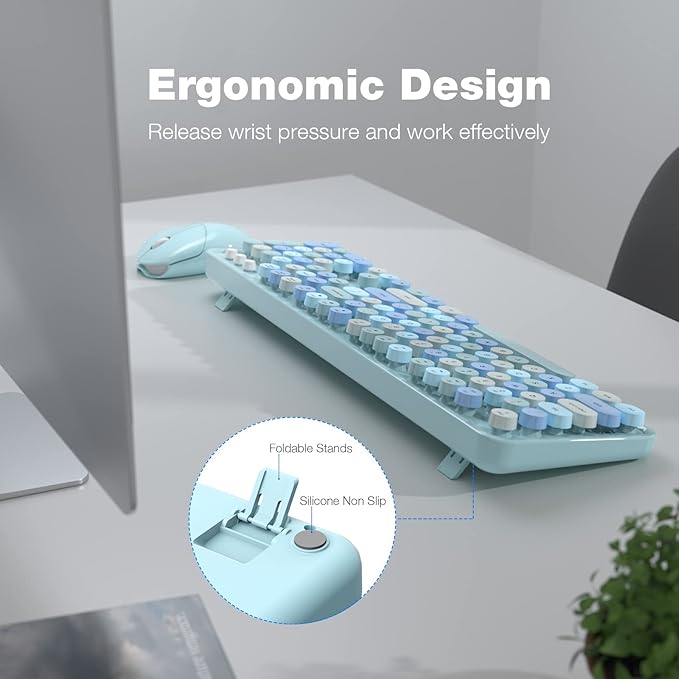 KNOWSQT Wireless Keyboard and Mouse Combo, - Image 6
