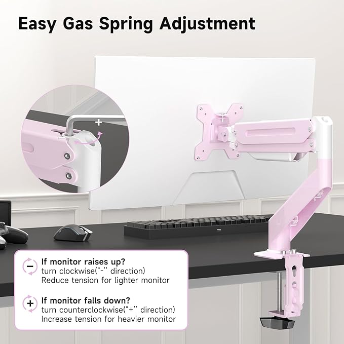 Suptek Monitor Mount Gas Spring Monitor Arm Desk Mount Fully Adjustable Fits - Image 5