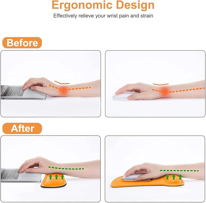 MOSISO Wrist Rest Support for Mouse Pad & Keyboard Set, Ergonomic Mousepad - Image 3