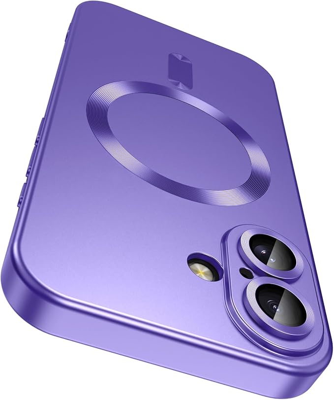 Magnetic for iPhone 16 Case Slim Soft Silicone Bumper Shockproof Metallic by LEKEVO