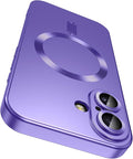 Magnetic for iPhone 16 Case Slim Soft Silicone Bumper Shockproof Metallic by LEKEVO