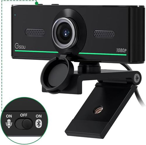 1080P Webcam with Microphone for Desktop, Computer Webcam Connect Bluetooth by Gsou