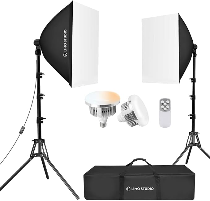 LimoStudio 3400W Output Remote Control, 22 x 32 inch Softbox 85W Bulbs Light Kit by LSLIMOSTUDIOLIMOSTUDIO