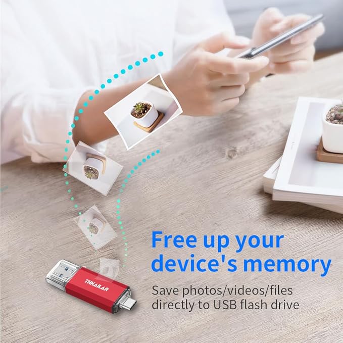 Thkailar USB Flash Drive 512GB, Type A and Type C Ports 2 in 1 OTG USB 3.1 - Image 4