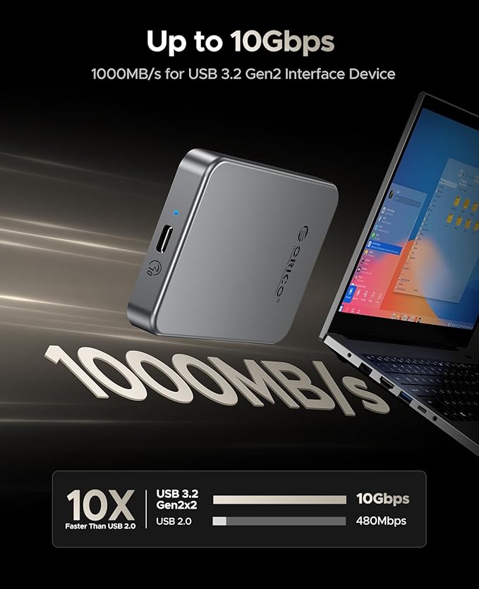 ORICO 512 GB Magnetic SSD, PD100W Charging, 4K ProRes HDR, 1000MB/s USB 3.2 - Image 4