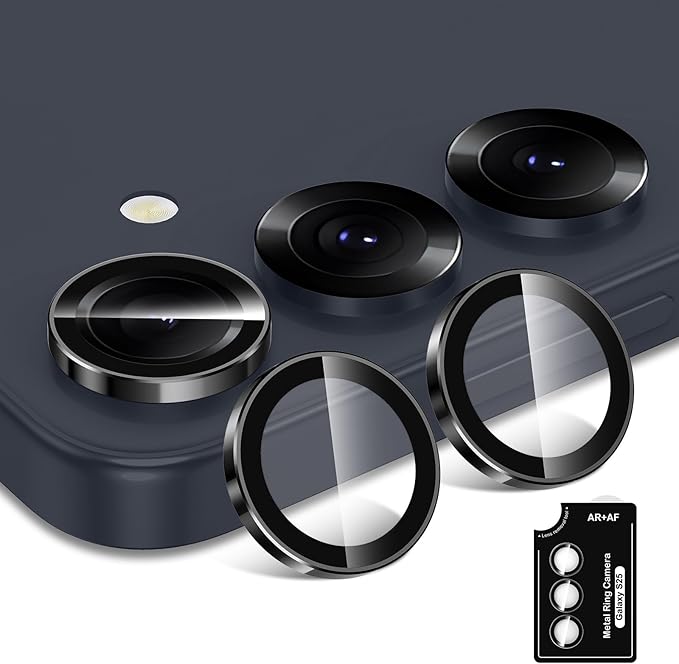 for Samsung Galaxy S25 Camera Lens Protector, Individual Metal Ring Tempered - Image 2