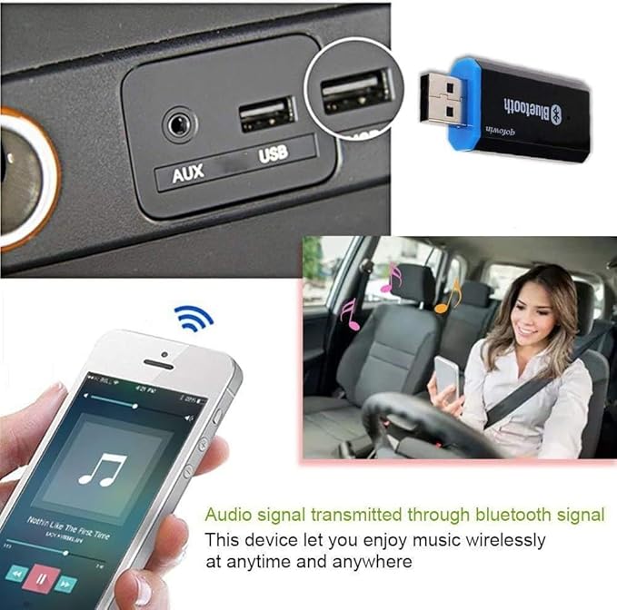 USB Bluetooth Car Adapter, Wireless Audio Adapter Music Receiver - Image 2