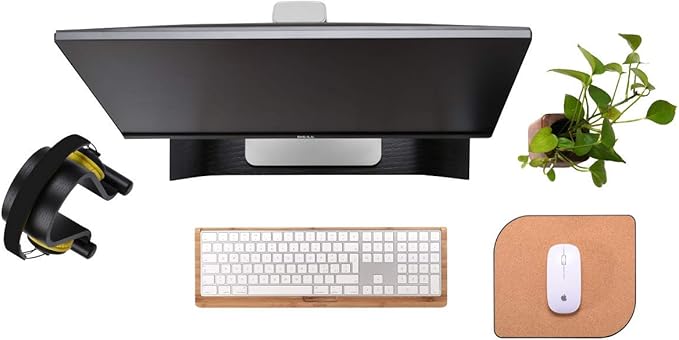 SAMDI Wooden Computer Monitor Stand, Desktop Accessories, Laptop Stand - Image 7
