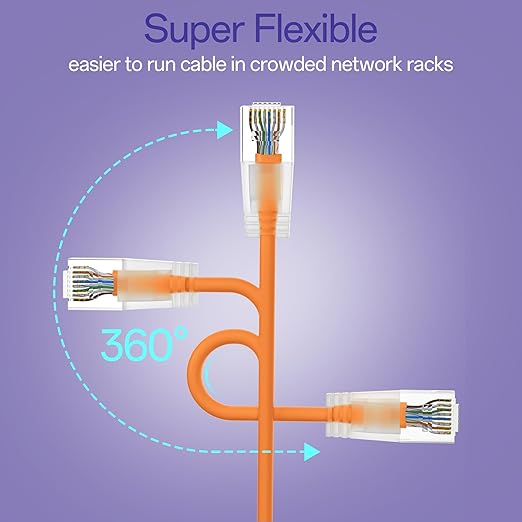 Cat6a Patch Cables 1ft Slim, Cat6 Ethernet Patch Cable Pure Copper, Flexible - Image 4